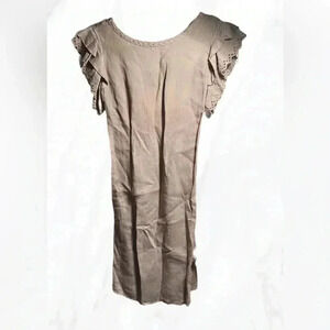 Piazza del tempio summer  lightweight casual linen mini short sleeve dress S